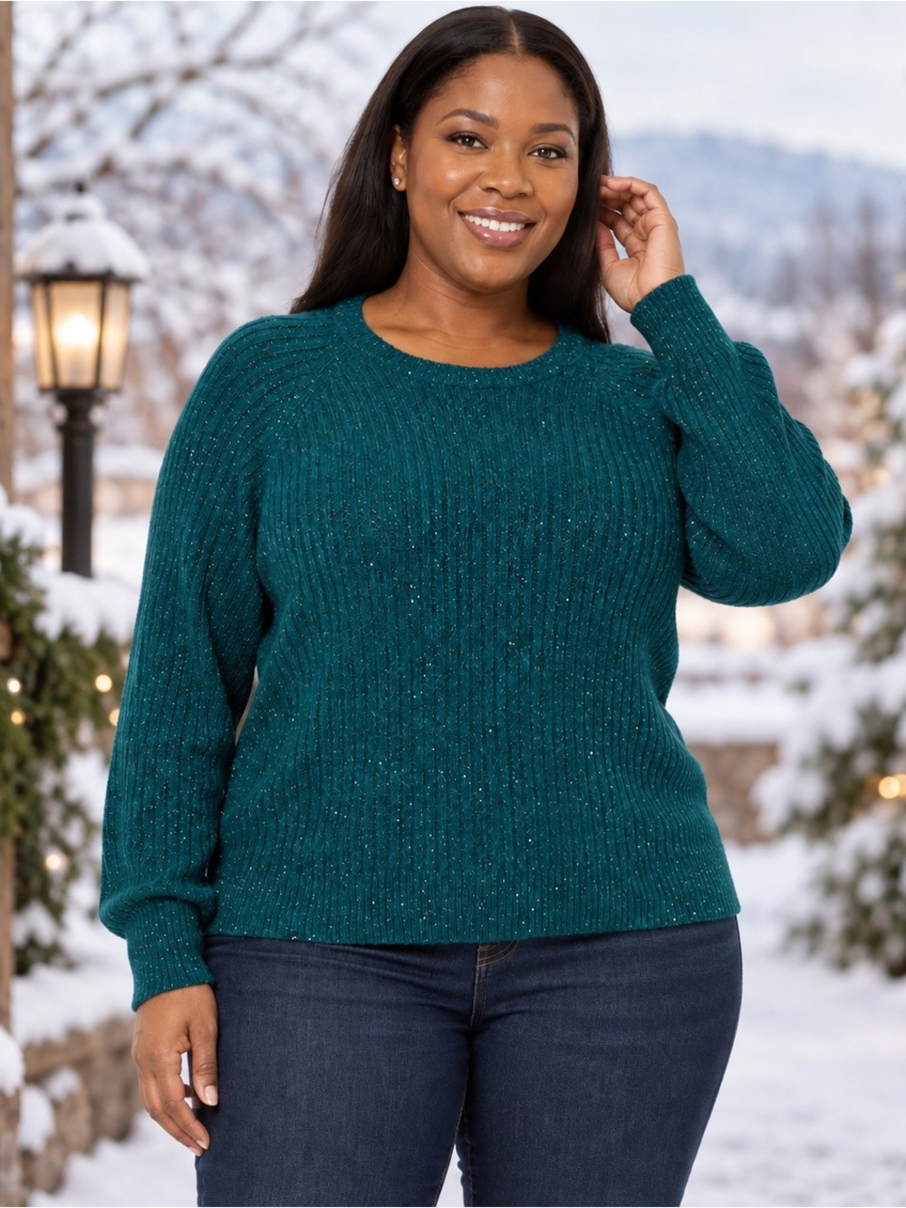 Liz Claiborne Green Ribbed Sweater – 37% OFF Retail